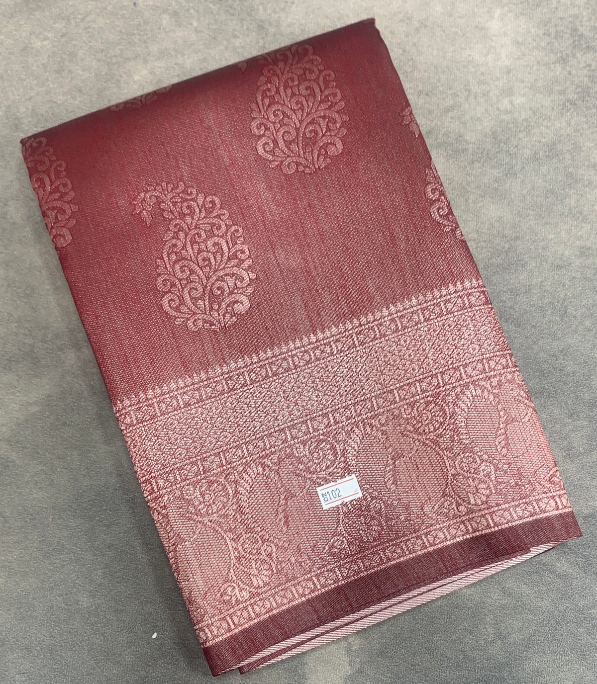 Maroon Colour Semi Jute Silk Saree with Silver Zari Border