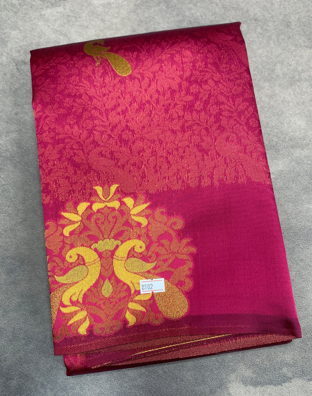 Pink Colour Semi Silk Saree with Peacock Motif