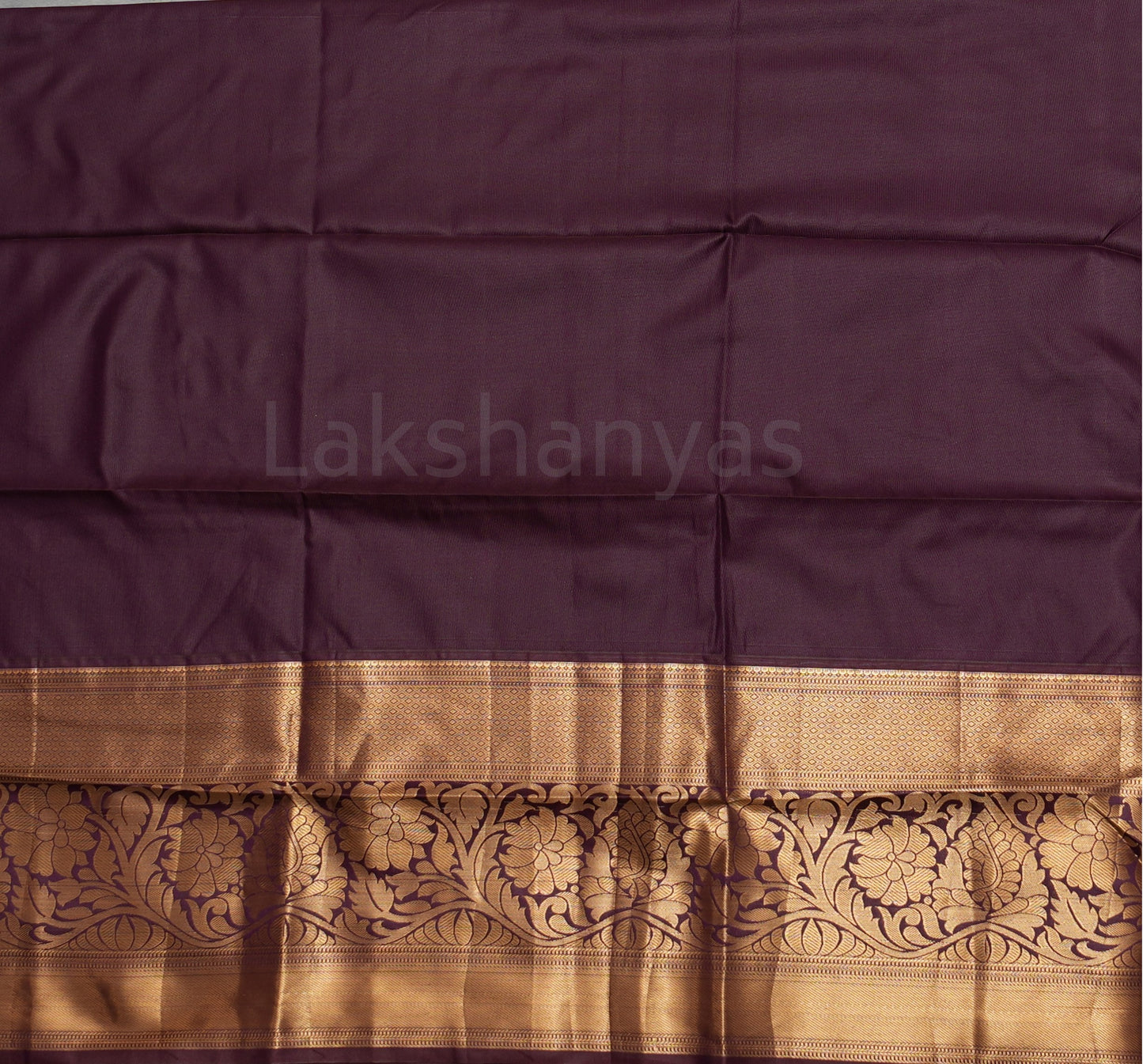 Lavender Semi Silk Saree with chocolate brown border