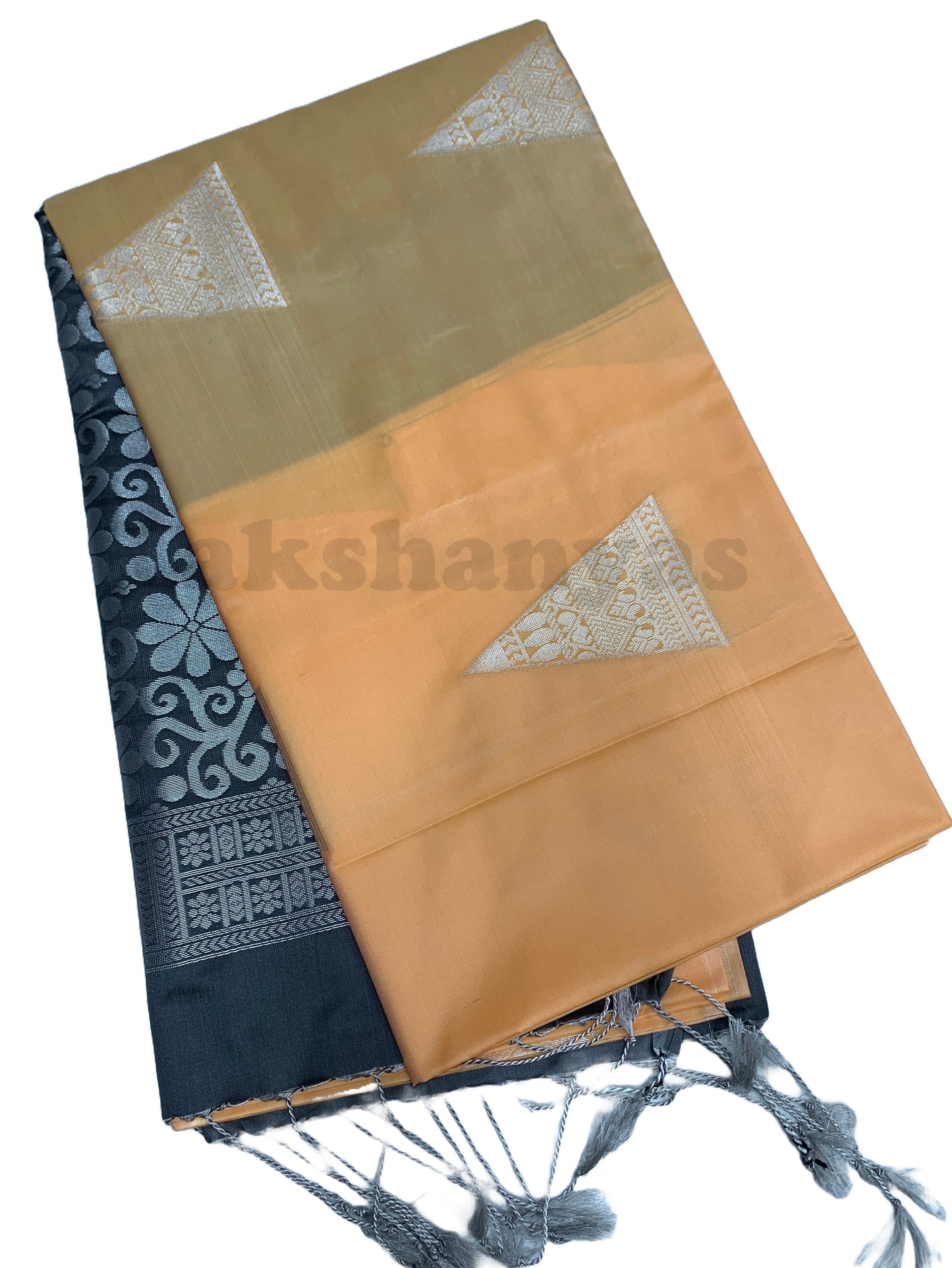 Light Peach Soft Silk Saree