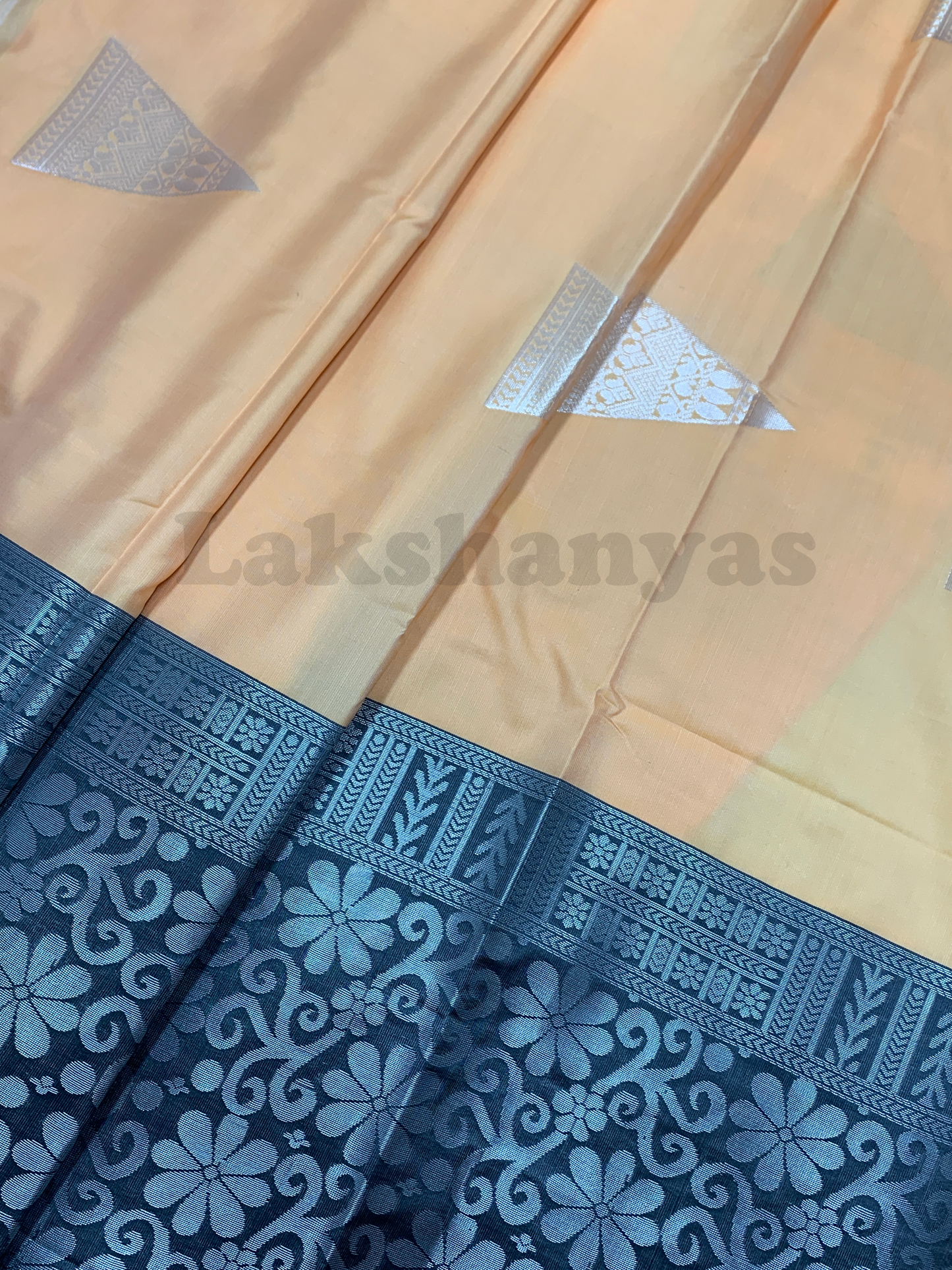 Light Peach Soft Silk Saree