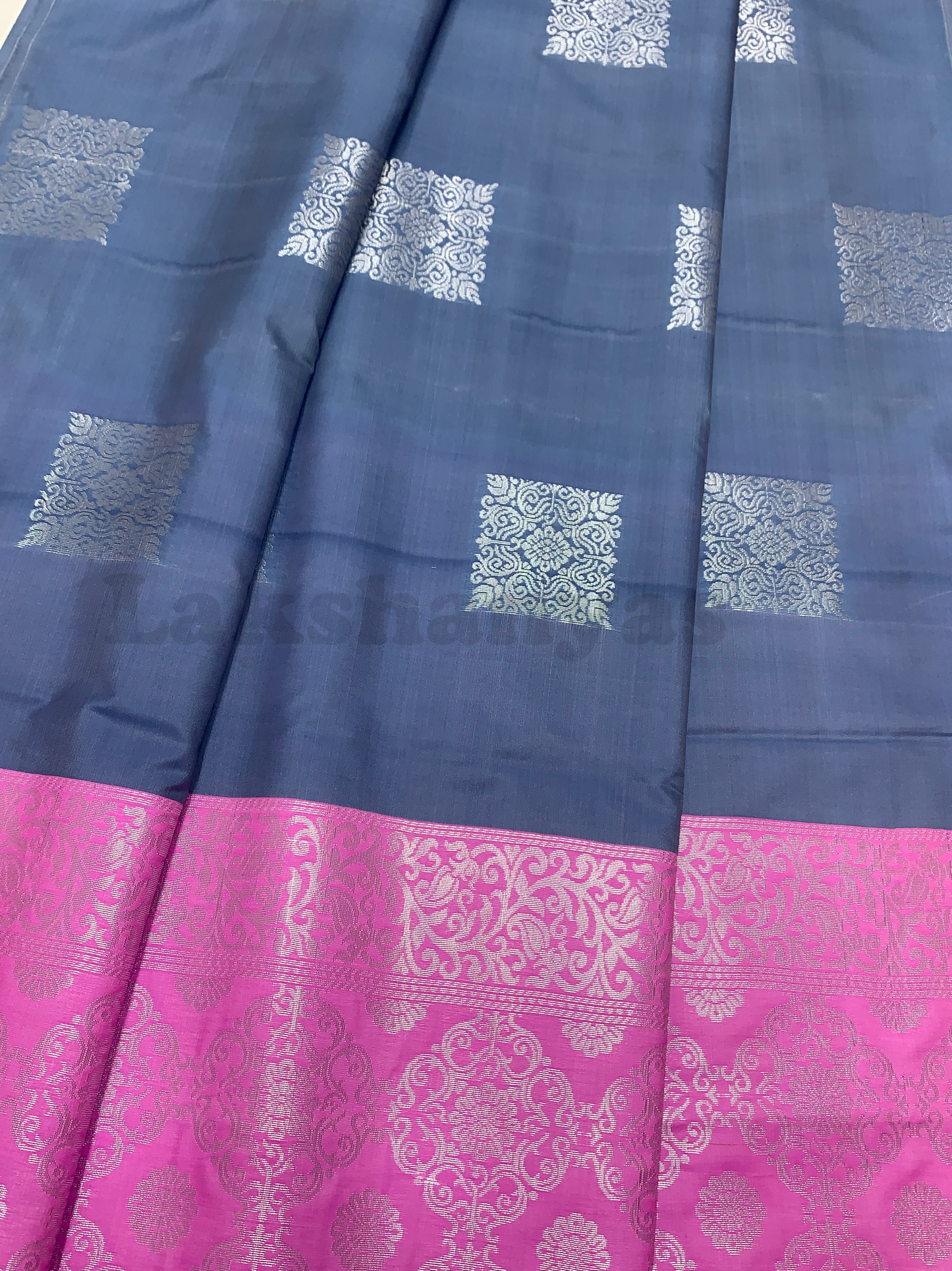 Grayish Blue Colour Soft Silk Saree