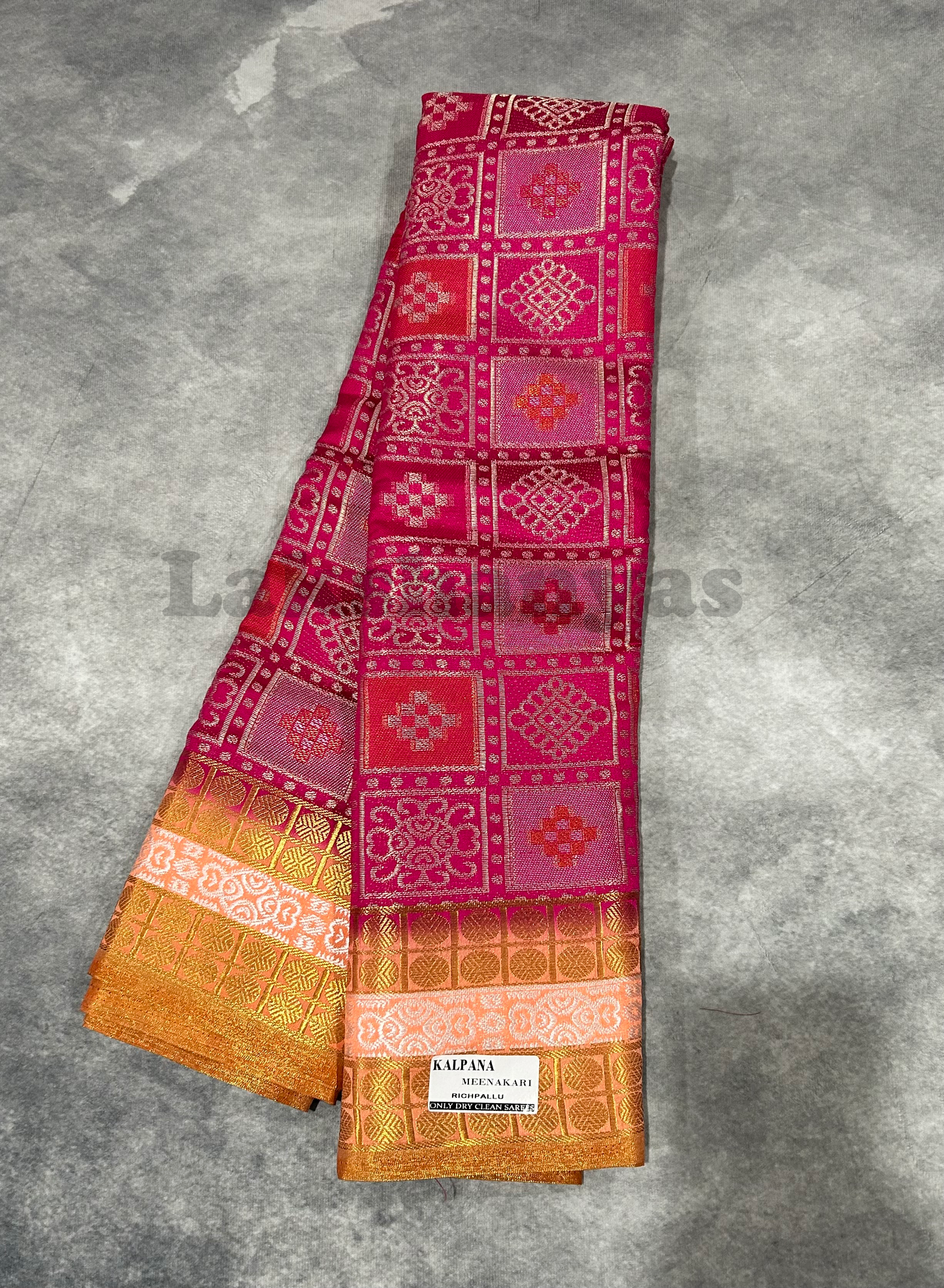 Dark Pink Meenakari Butter Silk Saree