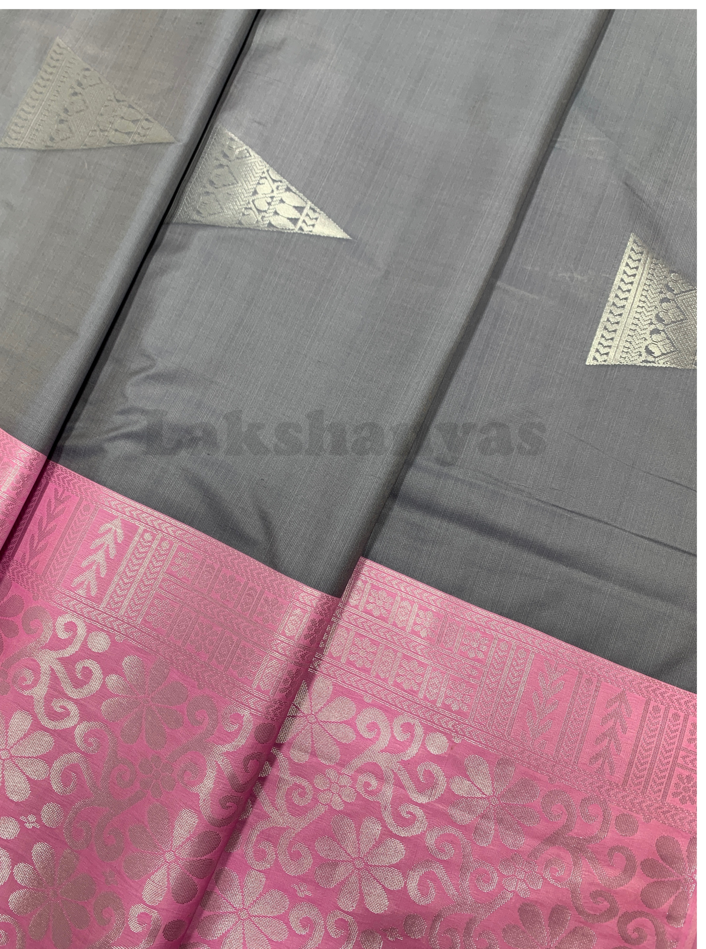 Gray Colour Soft Silk Saree