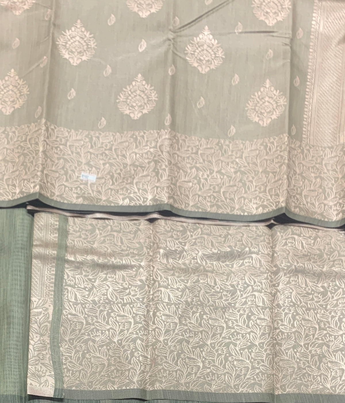 Light Brown Colour Semi Jute Silk Saree with Silver Zari Border