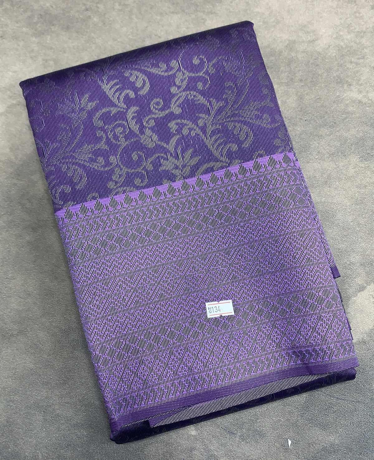 Lavender Colour Semi Silk Saree with Black Meenakari Work