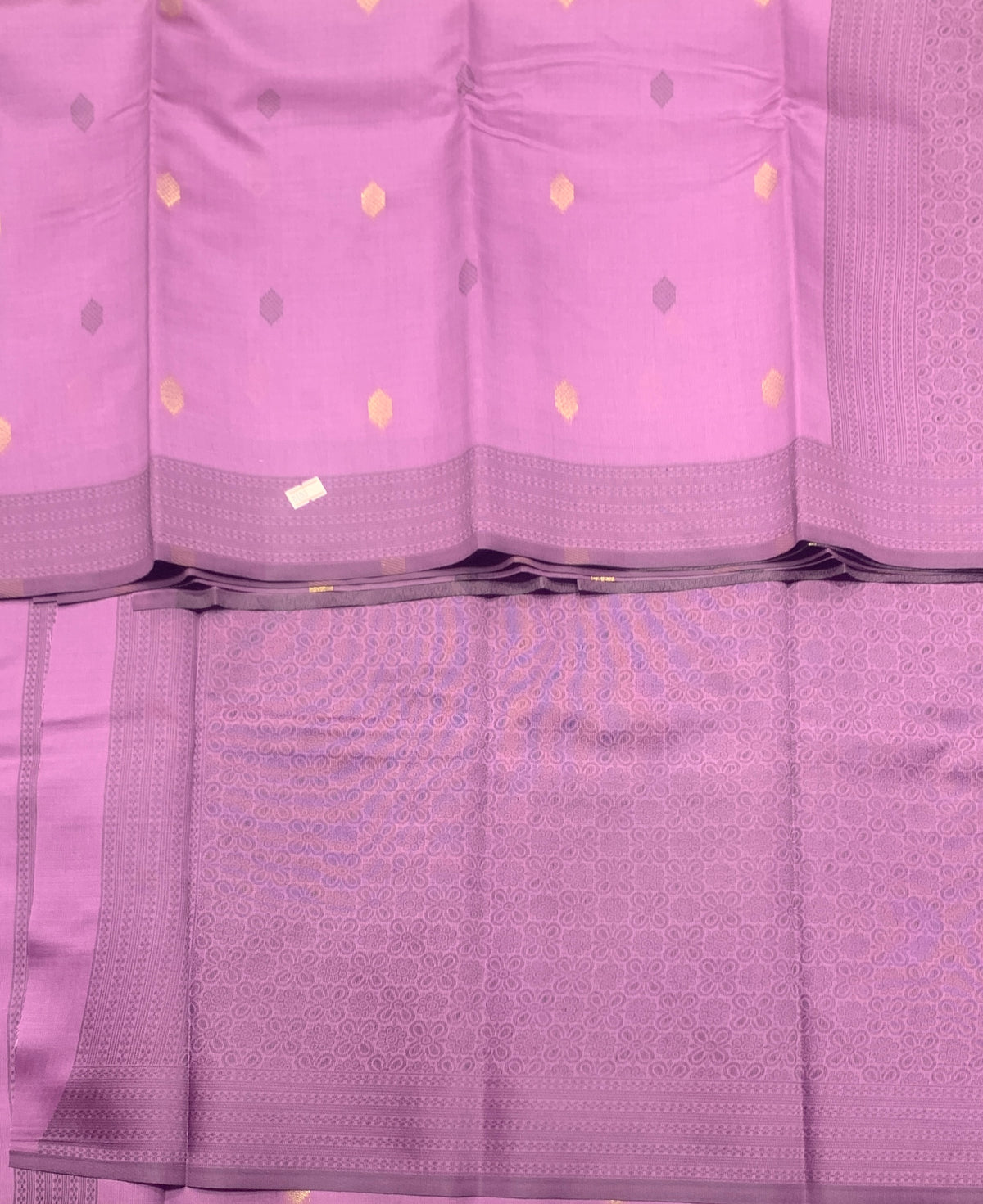 Purple Colour Semi Soft Silk Saree with Butta and Silver Zari Border