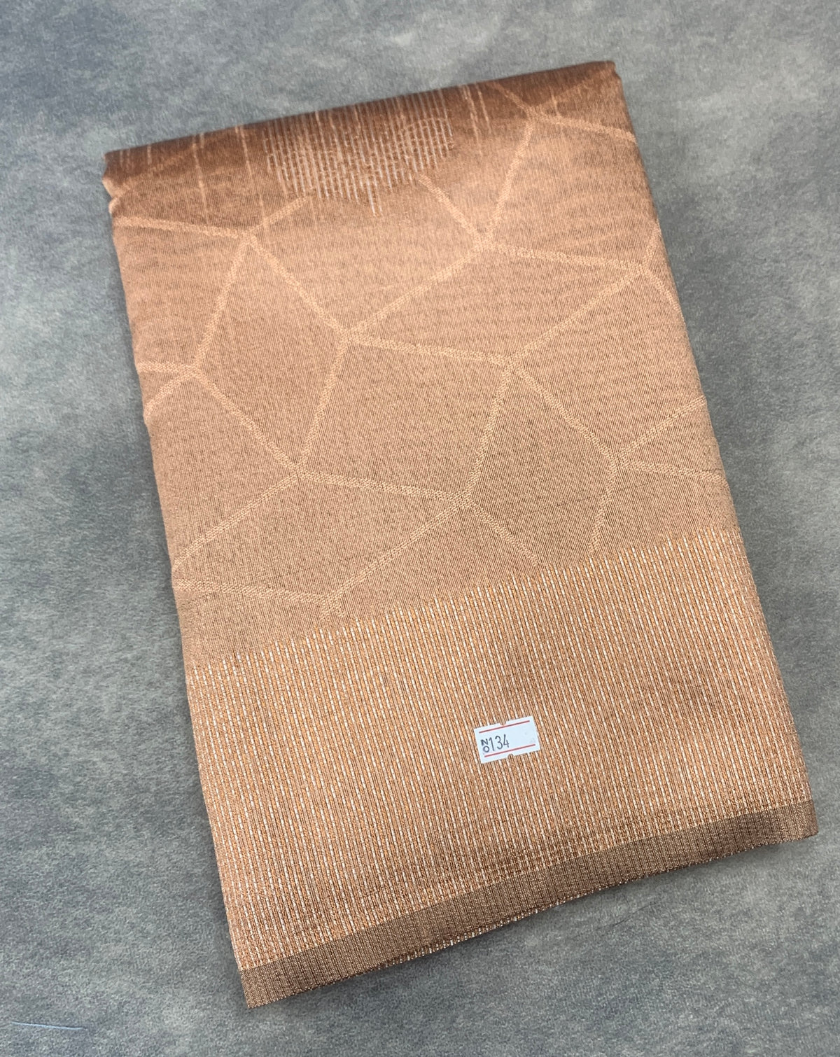 Biscuit Colour Jute Silk Saree with Leaf Butta and Zari Border