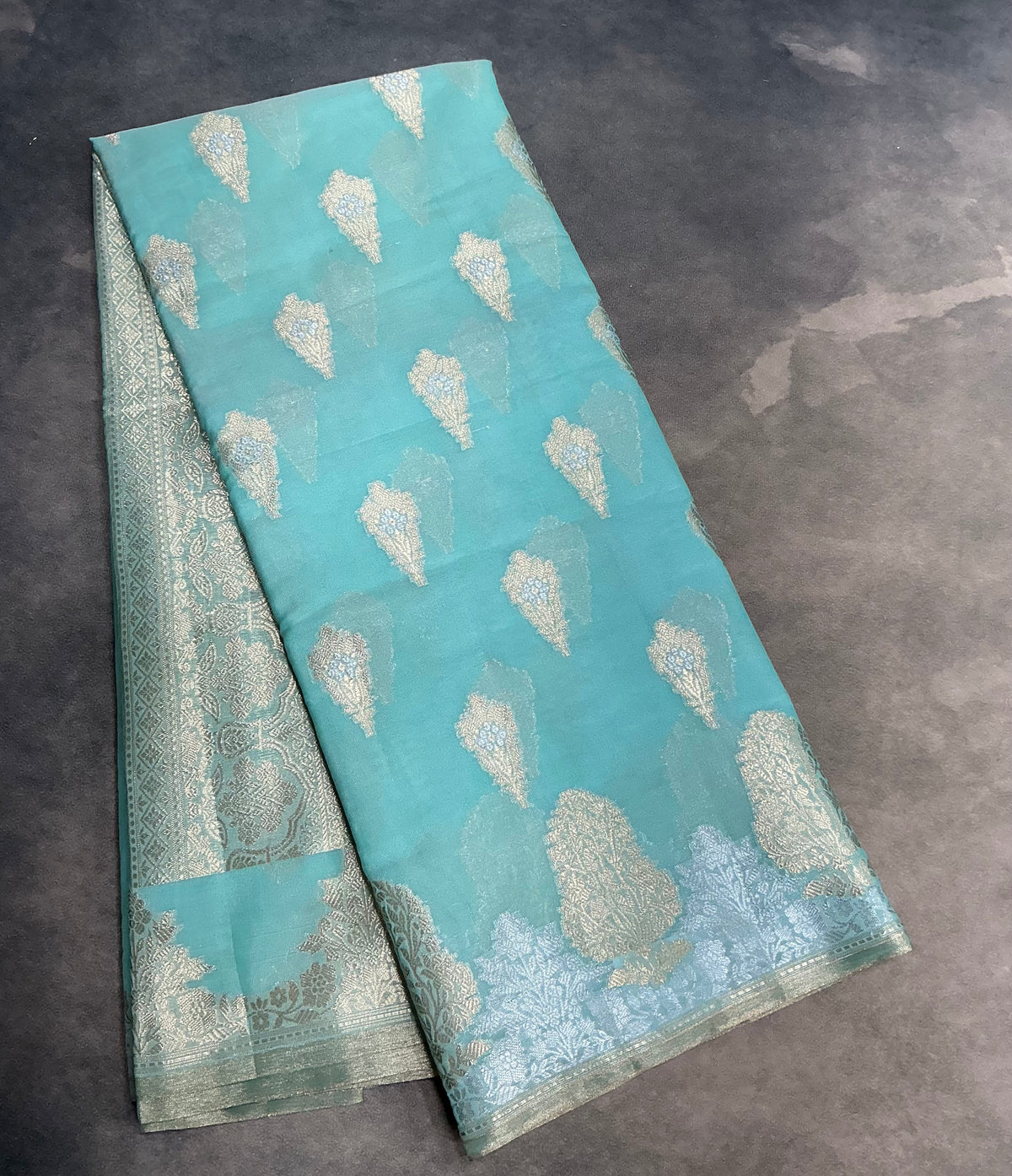 Sky Blue Colour Sona Roopa Silk Saree