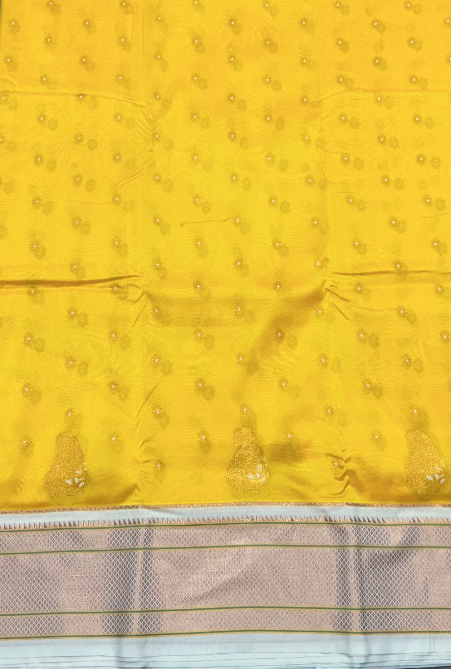 Sun-Kissed Yellow Paithani Vegan Silk Saree with Royal Tissue Pallu