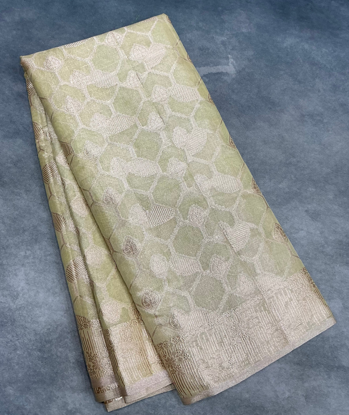 Katan Silk Saree Yellow Colour with Silver Zari Border