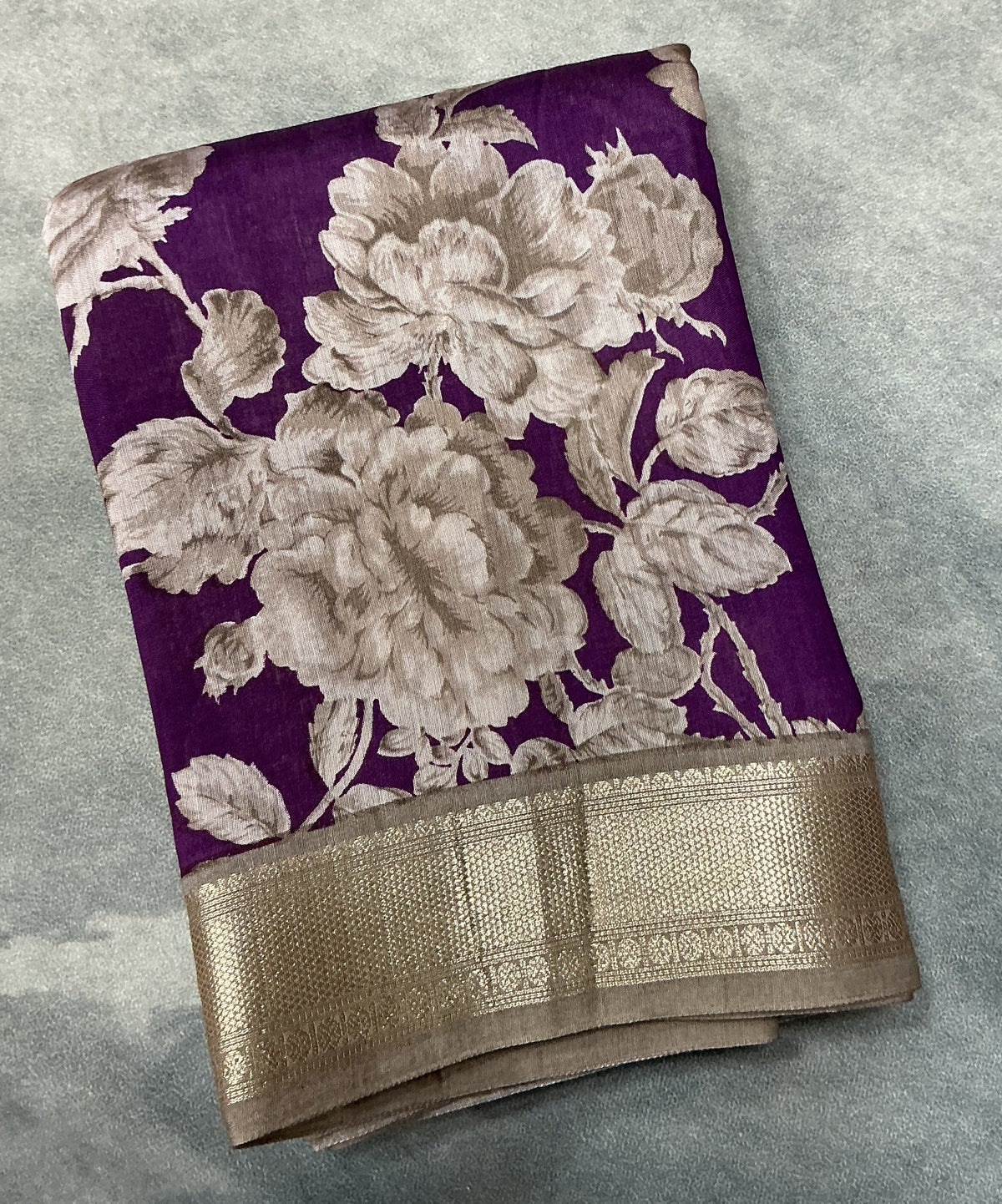 Semi Crepe Silk Saree - Magenta Color
