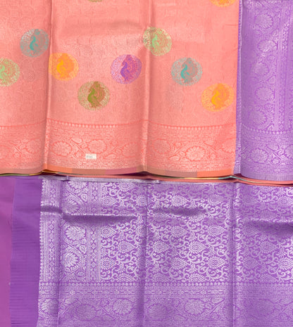 Peach Colour Tissue Saree with Meenakari Work