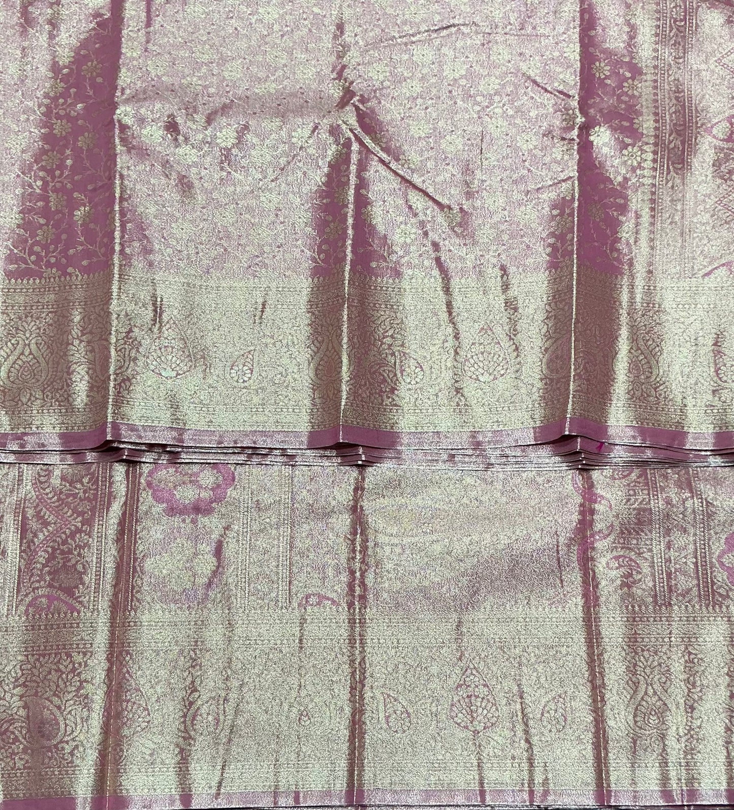Baby Pink Color Tissue Saree with Self Colour Border