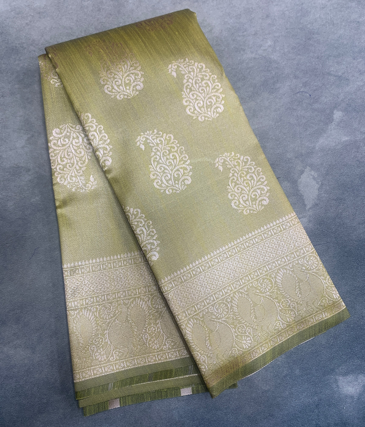 Mustard Colour Semi Jute Silk Saree with Silver Zari Border