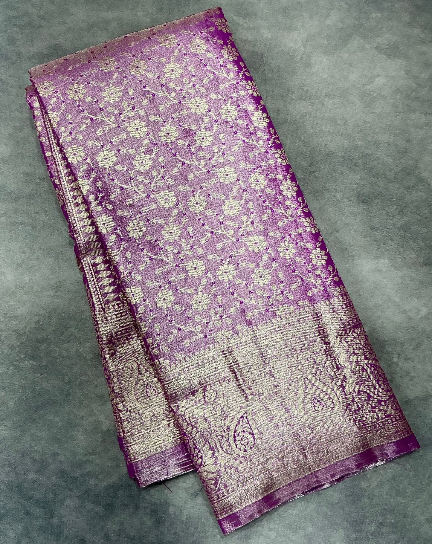 Purple Color Soft Silk Saree with Self Colour Border