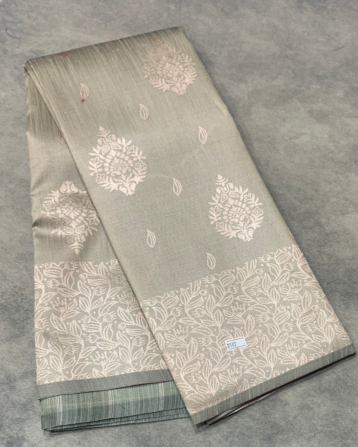 Light Brown Colour Semi Jute Silk Saree with Silver Zari Border