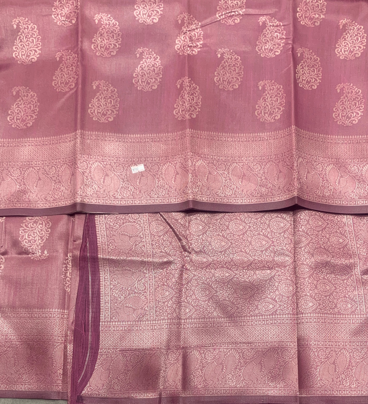 Semi Jute Silk Saree – Pink with Silver Zari Border