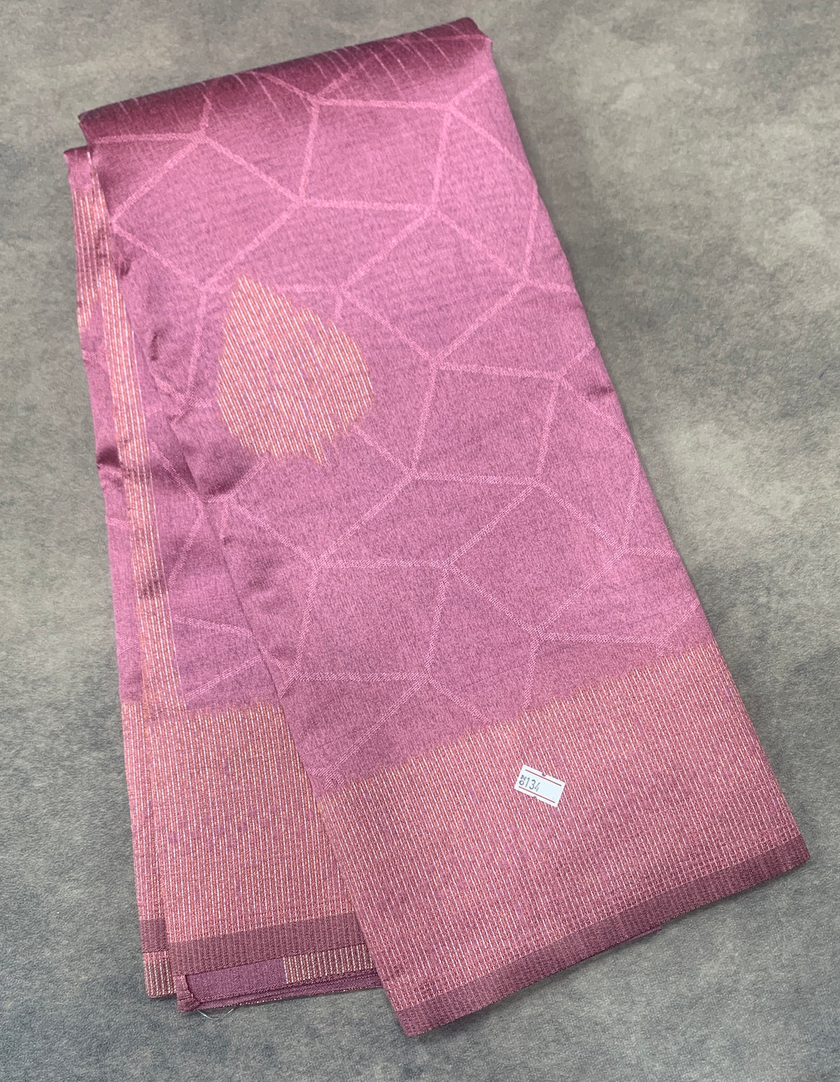Pink Colour Jute Silk Saree with Leaf Butta and Zari Border