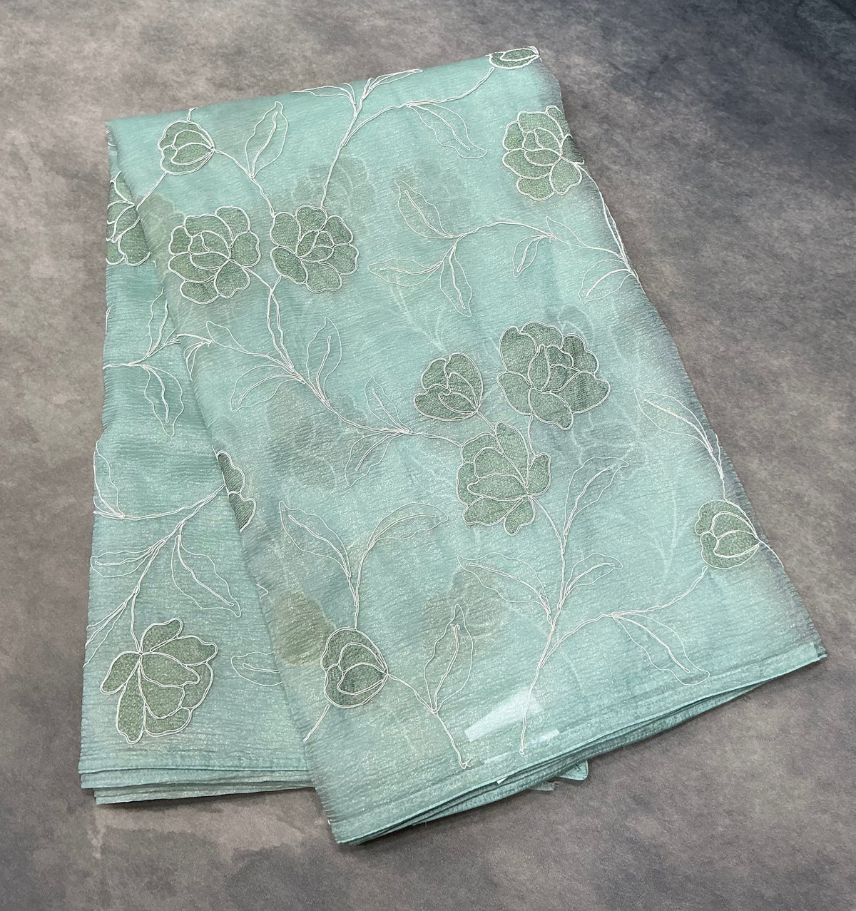 Mint Green Color Organza Saree