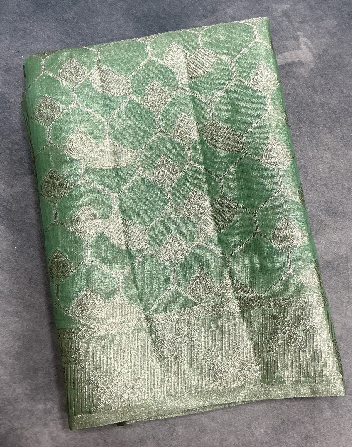 Katan Silk Saree Light Green Colour with Silver Zari Border