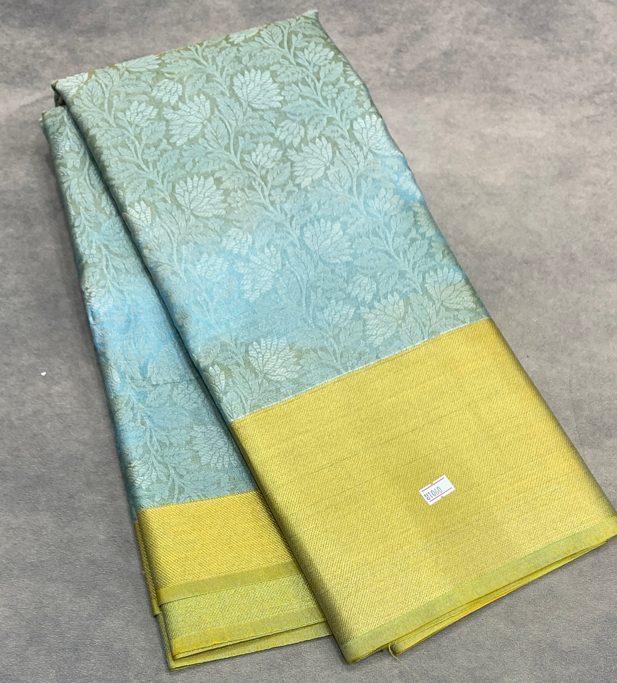 Sapphire Colour Semi Silk Saree with Golden Zari Border