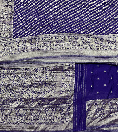 Kaddi Georgette Lehariya Saree in Violet Colour