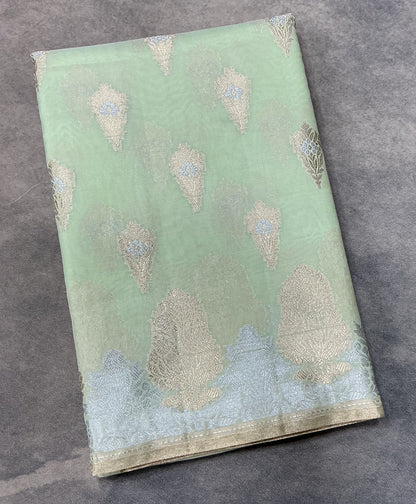 Pista Green Colour Sona Roopa Silk Saree