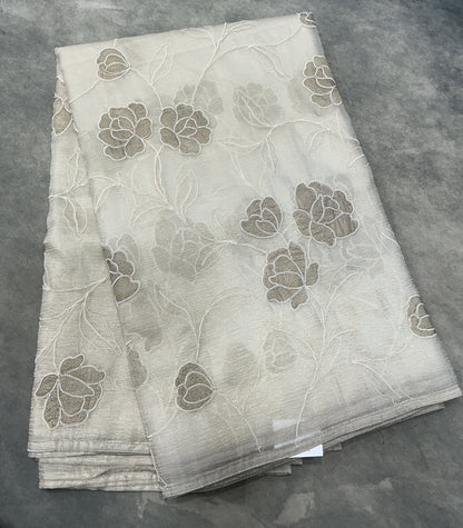 Ivory Color Organza Saree