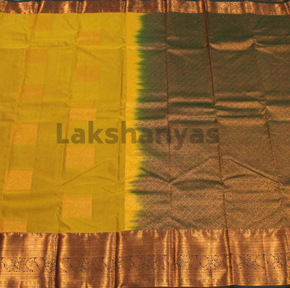 Mustard Semi Silk Saree with Green Border