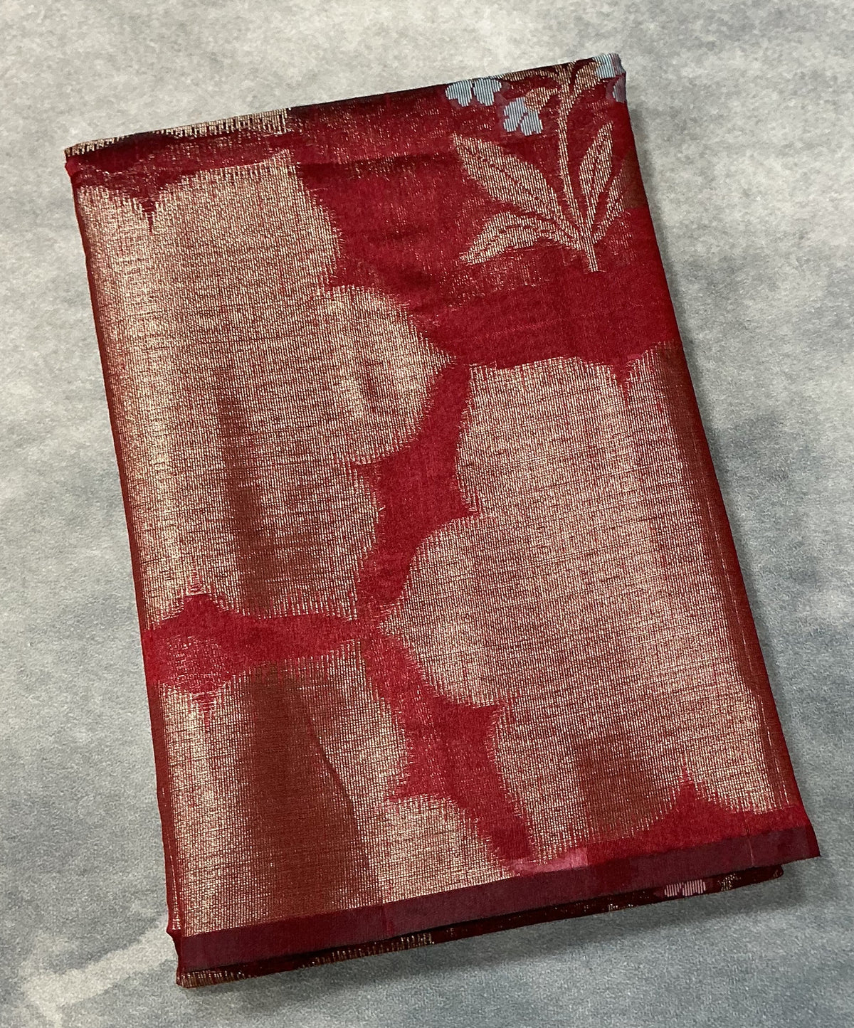 Maroon Colour Chanderi Silk Saree, Borderless