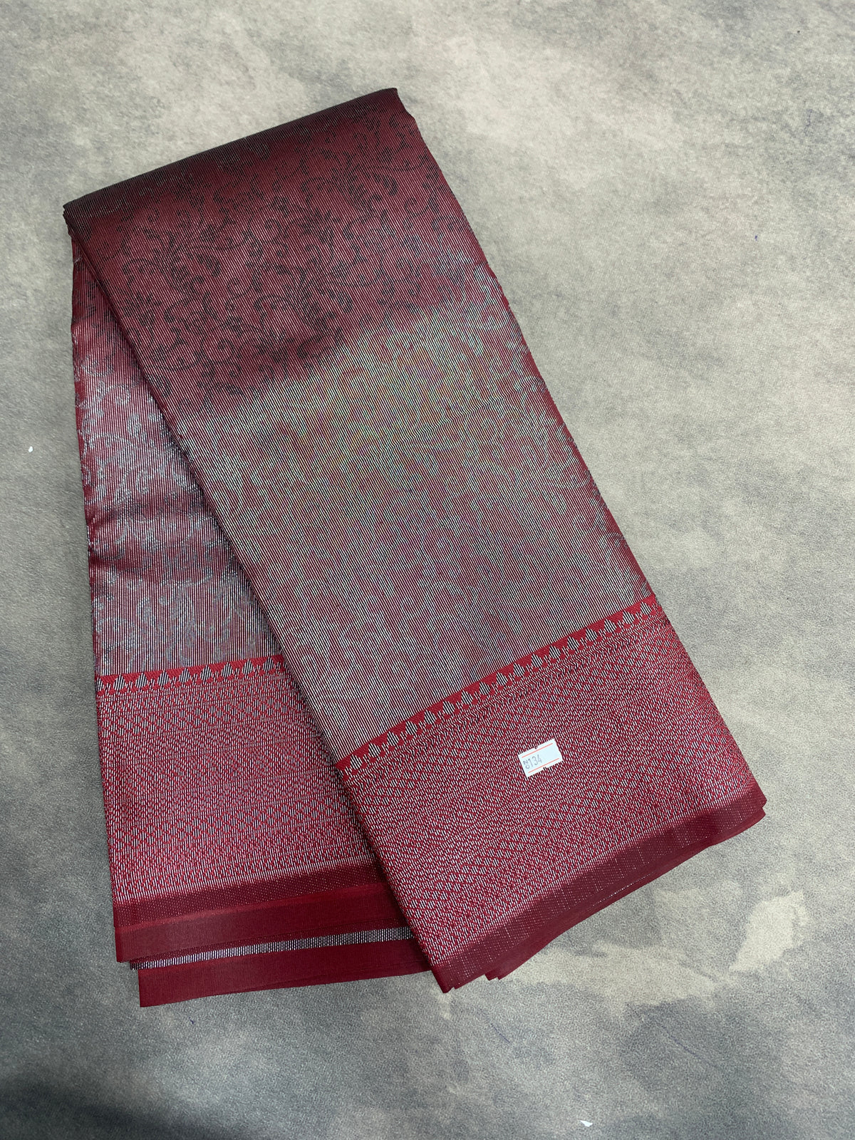 Maroon Colour Semi Silk Saree with Black Meenakari Work