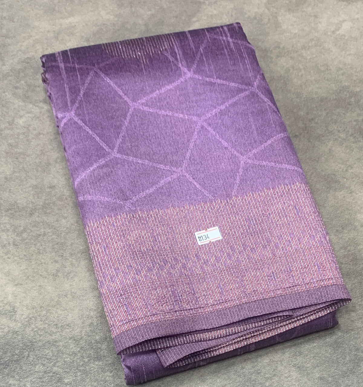 Lavender Colour Jute Silk Saree with Flower Butta and Zari Border
