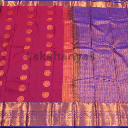 Pink Semi Silk Saree with Lavender Border