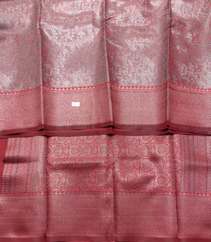 Maroon Colour Semi Silk Saree with Black Meenakari Work