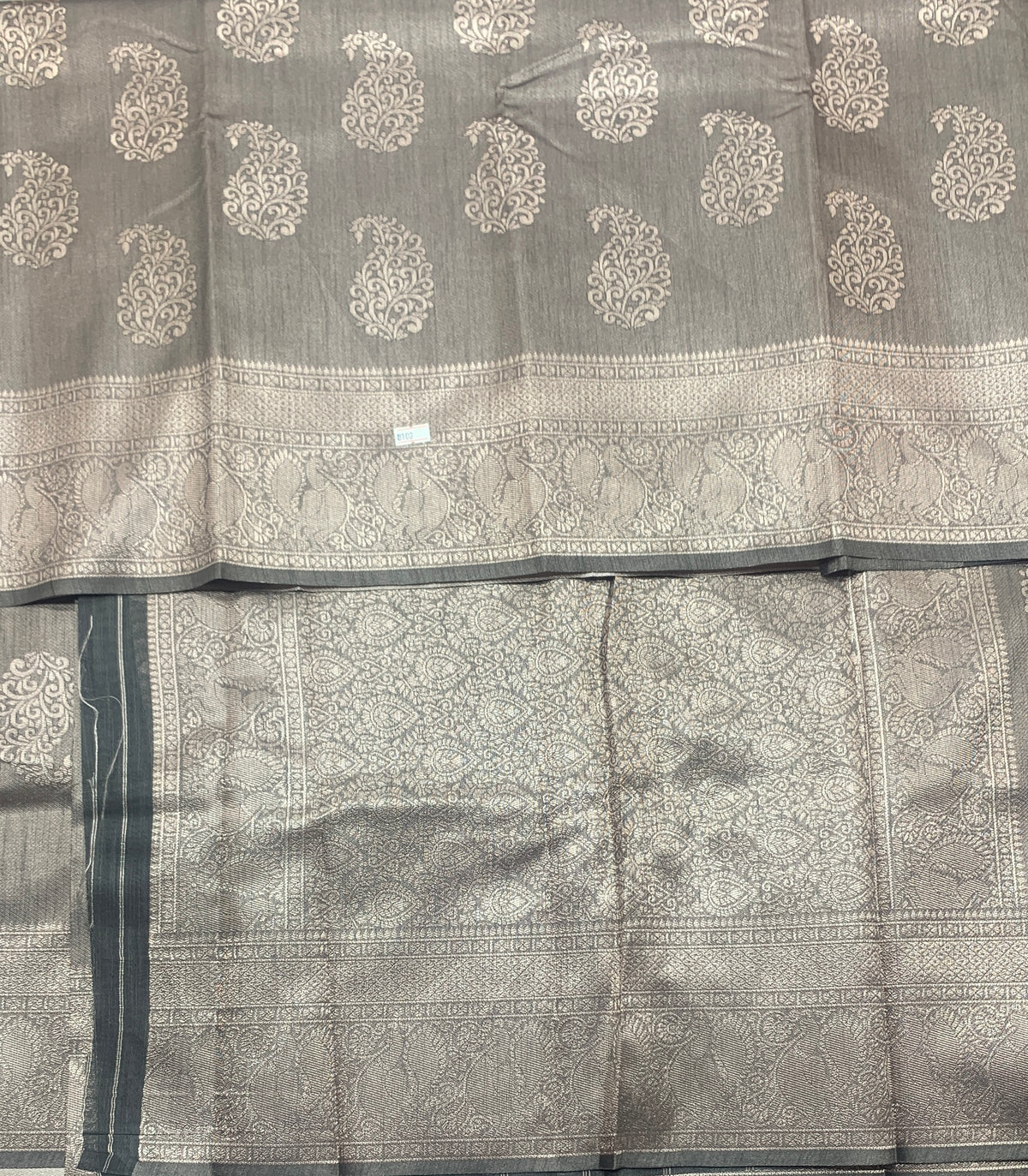 Brown Colour Semi Jute Silk Saree with Silver Zari Border