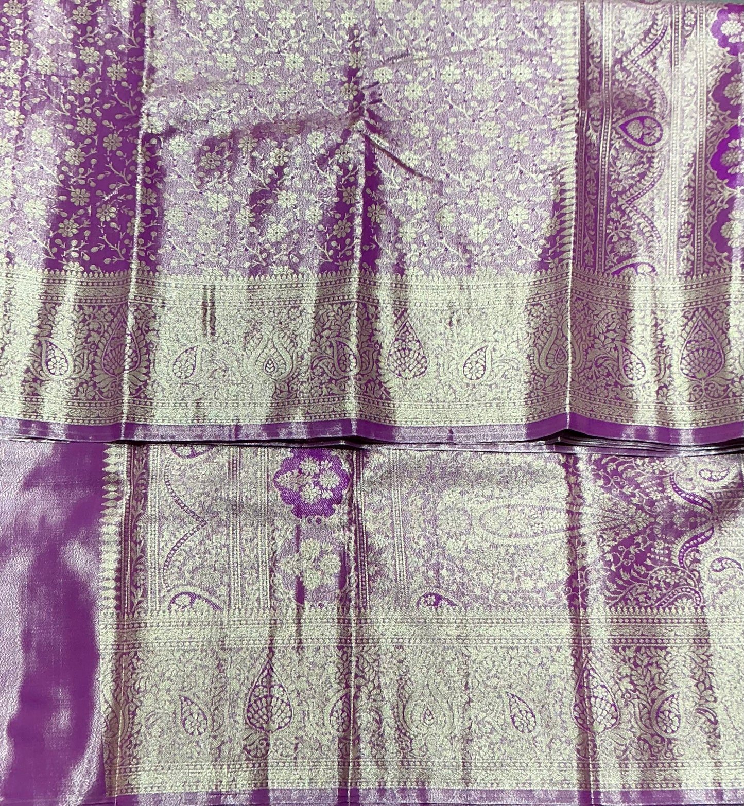 Purple Color Soft Silk Saree with Self Colour Border
