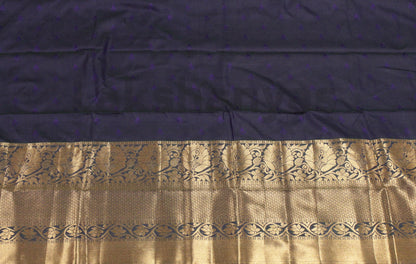 Violet Semi Silk Saree with Dark green border