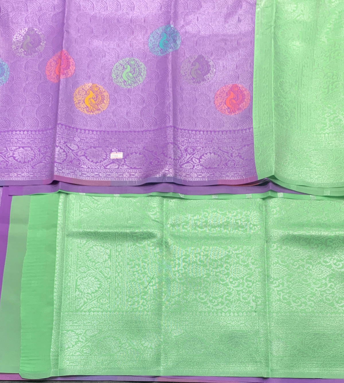 Lavender Colour Tissue Saree with Meenakari Work