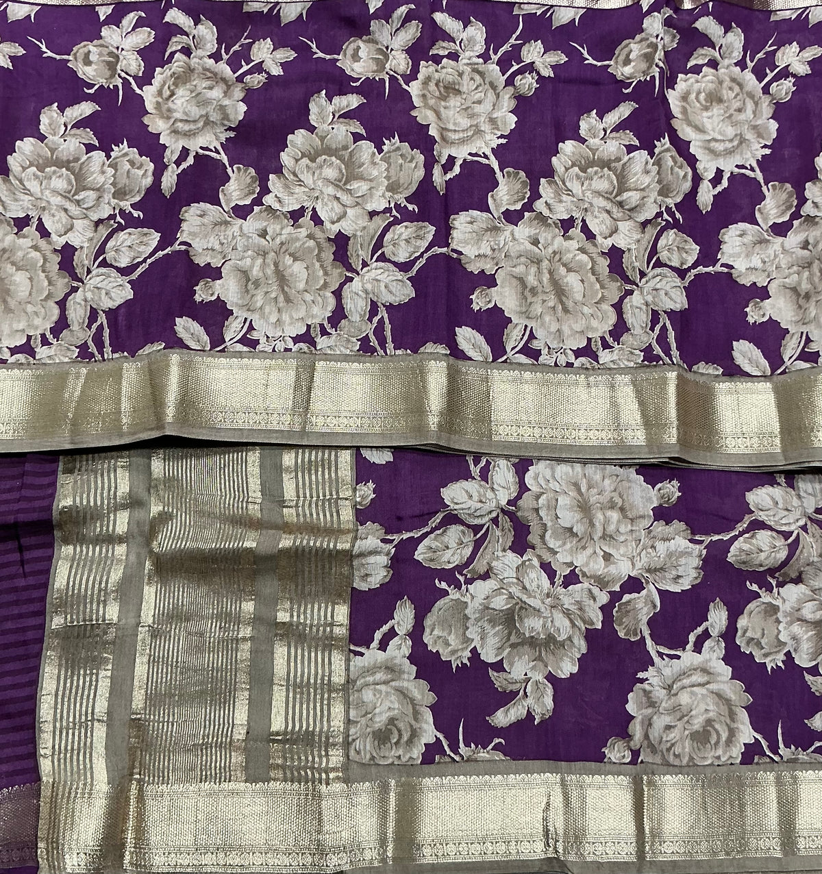 Semi Crepe Silk Saree - Magenta Color