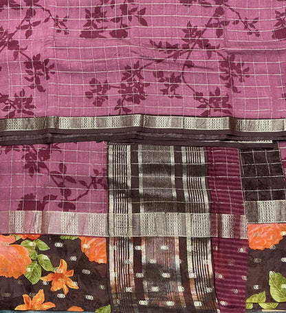 Semi Crepe Silk Saree - Onion Pink Color