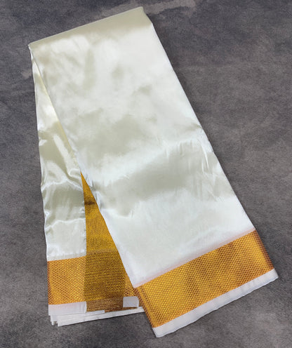 Art Silk Dhoti 8 Mulam Cream Colour Big Border