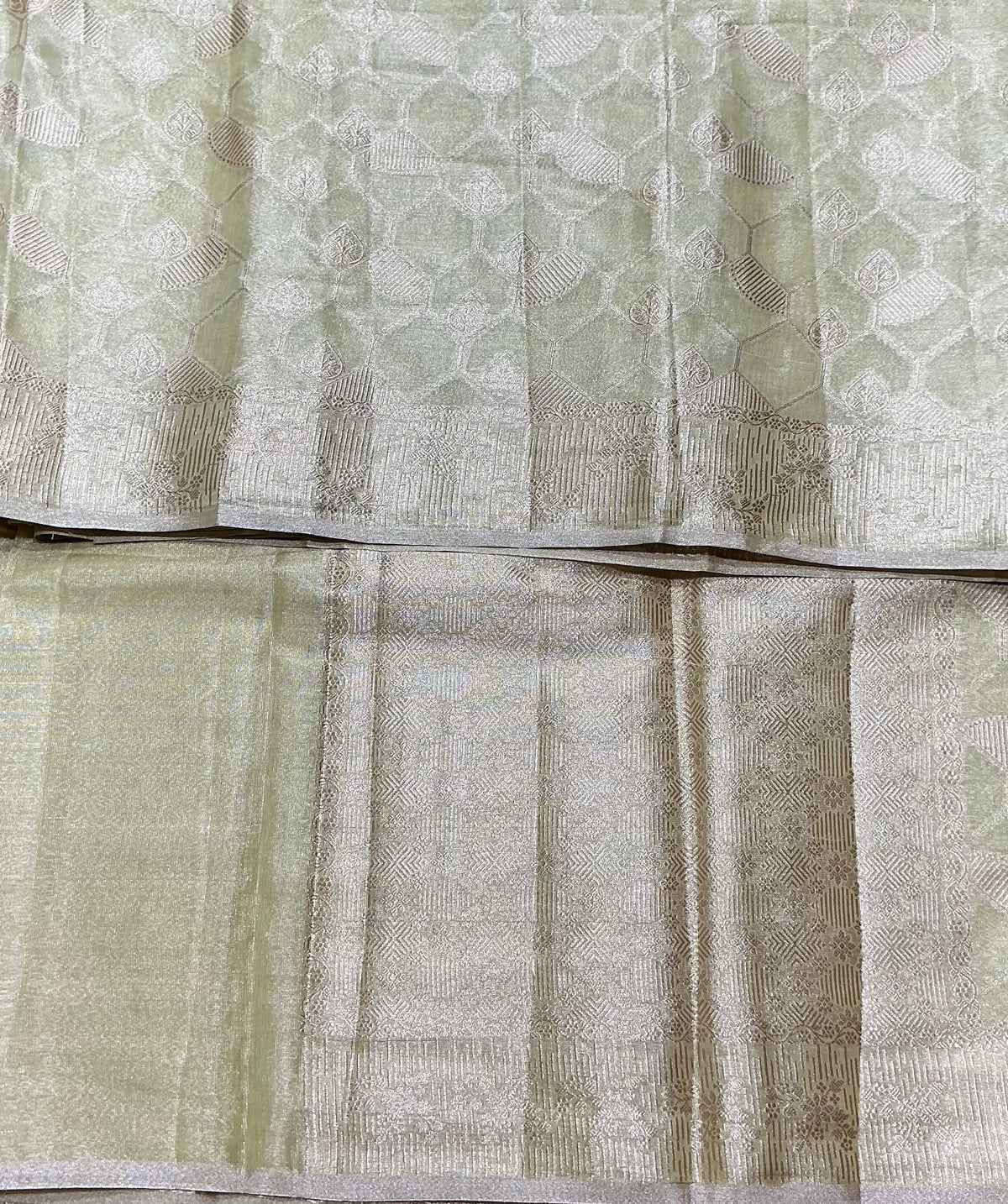 Katan Silk Saree Yellow Colour with Silver Zari Border