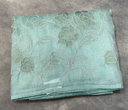 Mint Green Color Organza Saree