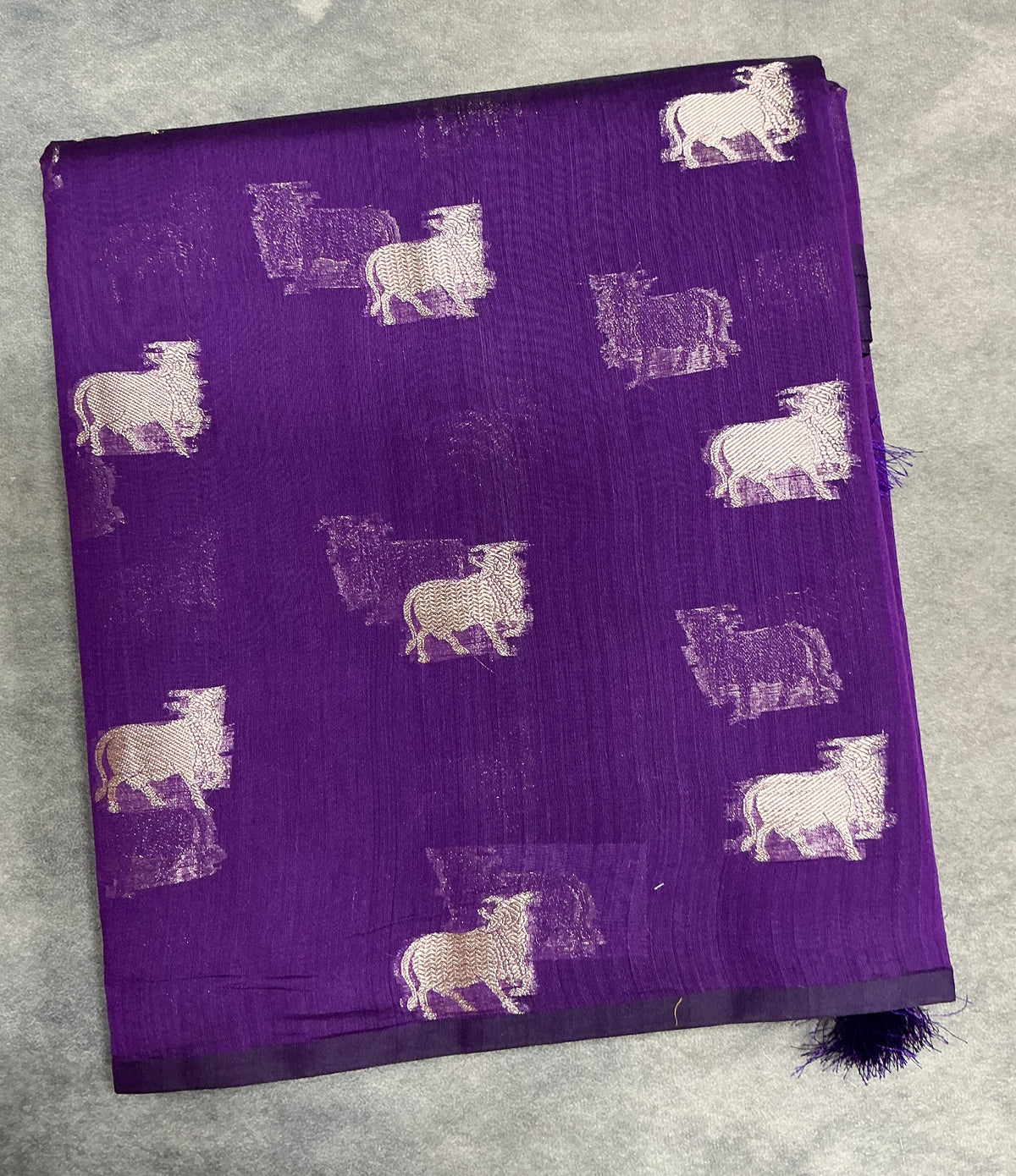 Silk Cotton Saree Violet Colour with Kamadhenu Butta