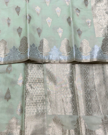 Pista Green Colour Sona Roopa Silk Saree