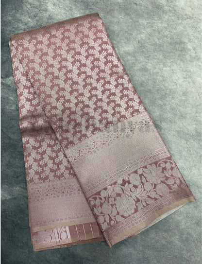 Light Brown Colour Soft Silk Saree with Self Colour Border