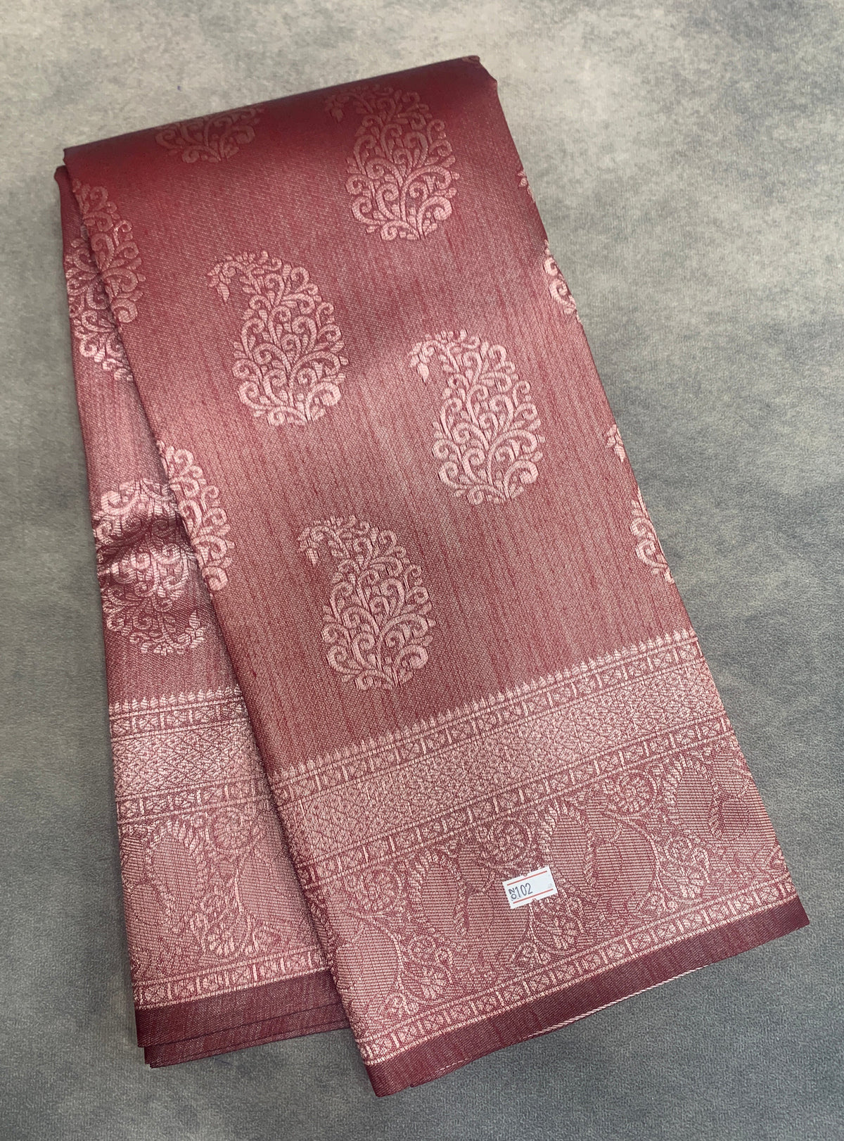 Maroon Colour Semi Jute Silk Saree with Silver Zari Border