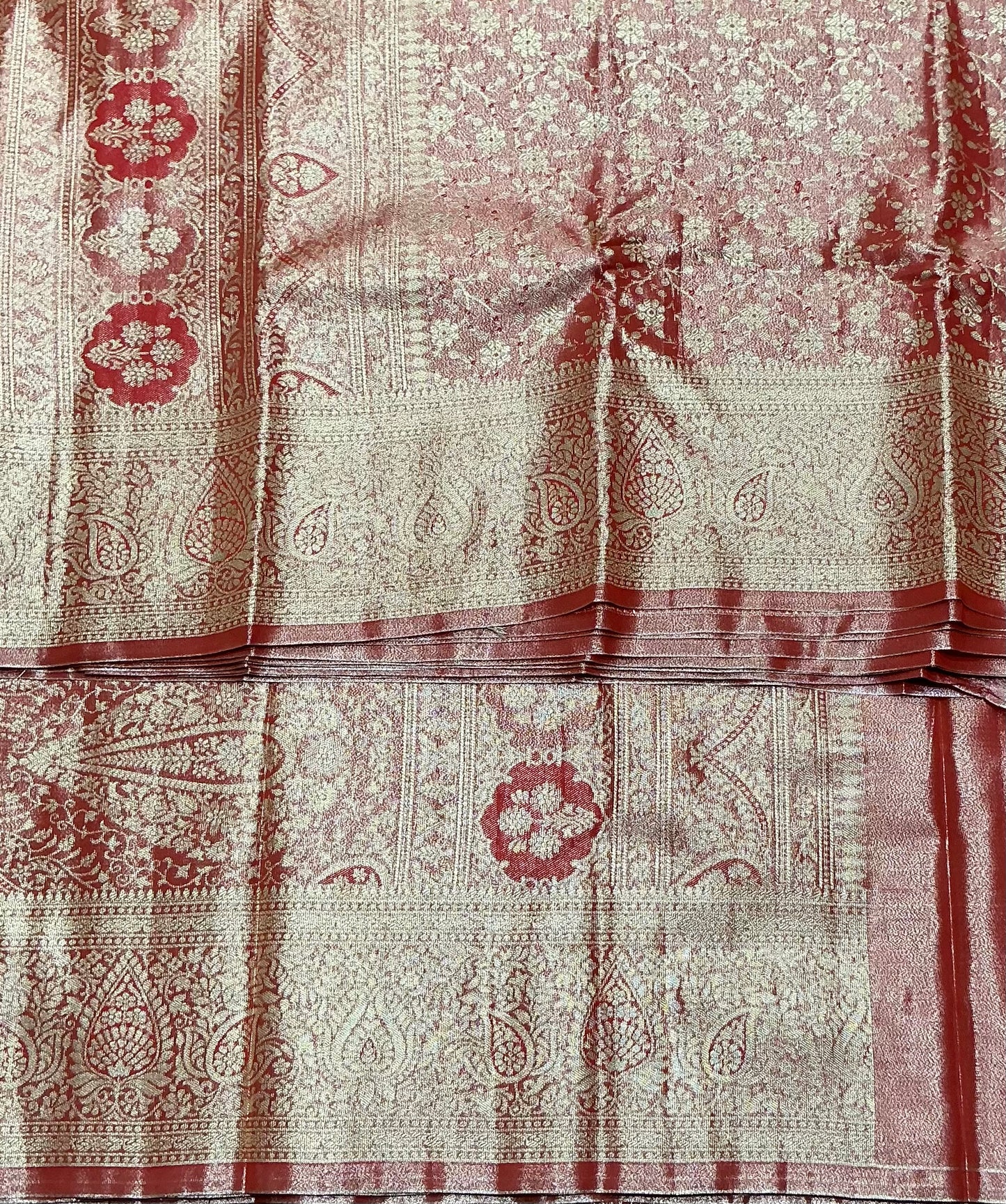 Orange Color Tissue Saree with Self Color Border