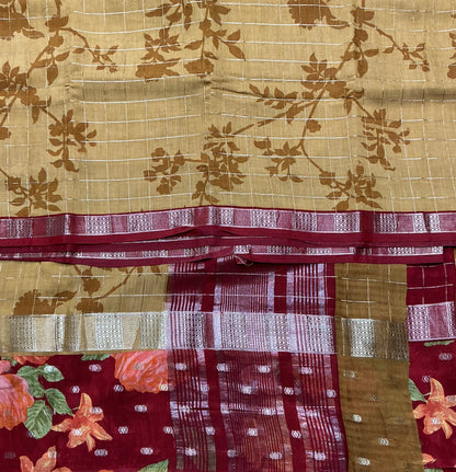 Semi Crepe Silk Saree - Mustard Yellow Color